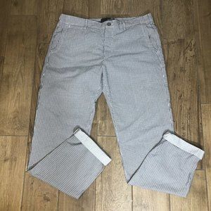 Love Moschino Blue White Striped Pants 32 Cotton Casual